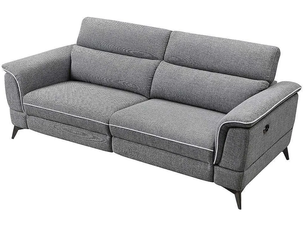 Elektrische Relaxbankstel 3+2 Macari - Stof - Grijs-Vente-unique Hot