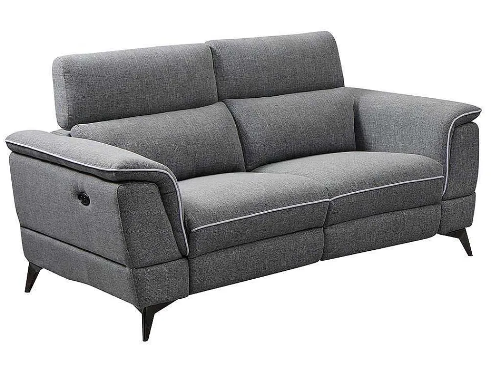 Elektrische Relaxbankstel 3+2 Macari - Stof - Grijs-Vente-unique Hot