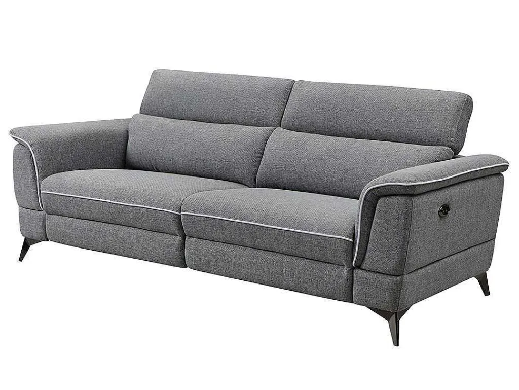 Elektrische Relaxbankstel 3+2 Macari - Stof - Grijs-Vente-unique Hot
