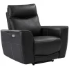 Elektrische Relax-Driezitsbank En -Fauteuil Van Zwart Vaarsleer Damon-Vente-unique Outlet