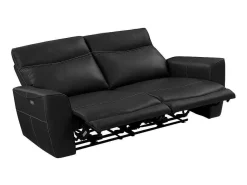 Elektrische Relax-Driezitsbank En -Fauteuil Van Zwart Vaarsleer Damon-Vente-unique Outlet
