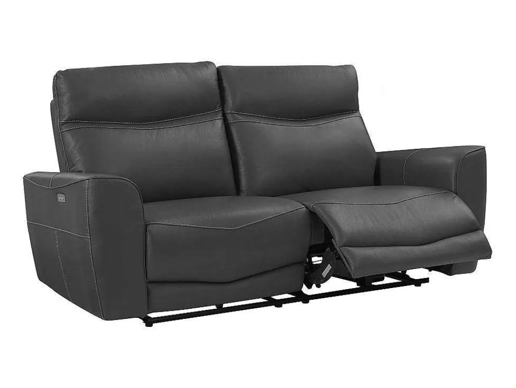 Elektrische Relax-Driezitsbank Van Antracietgrijs Vaarsleer Damon-Vente-unique Clearance