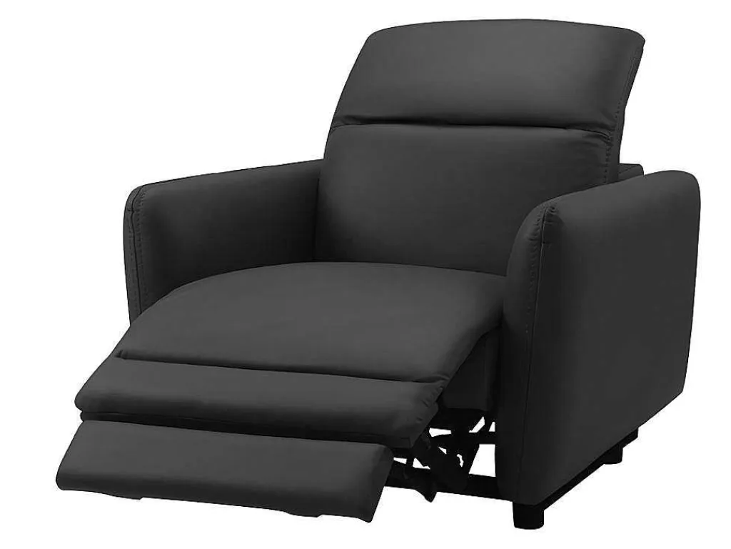 Elektrische Relaxfauteuil Cleophee Van Hoogwaardig Leer - Zwart-Vente-unique Sale