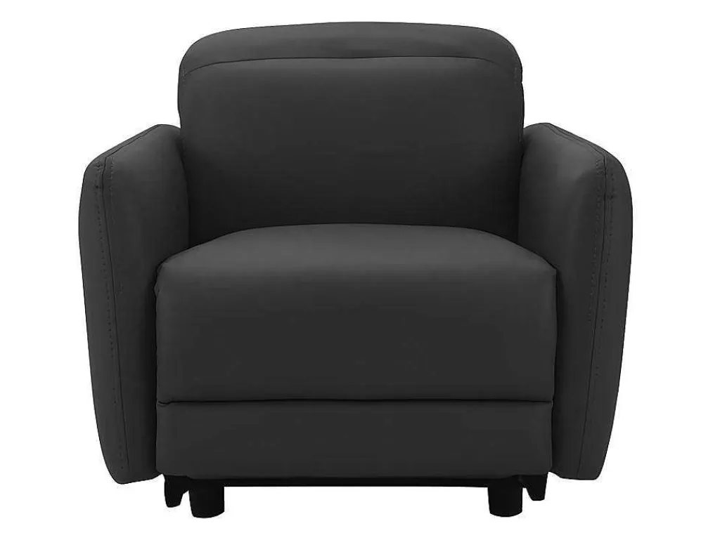 Elektrische Relaxfauteuil Cleophee Van Hoogwaardig Leer - Zwart-Vente-unique Sale