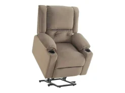 Elektrische Relaxfauteuil - Met Thermische Massagefunctie - Voorzien Van 2 Bekerhouders En Afstandsbediening - Taupe-ModernLuxe Clearance