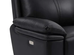 Elektrische Relax-Fauteuil Van Zwart Leer Mesola-Vente-unique