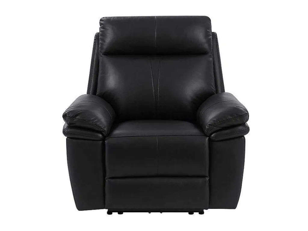 Elektrische Relax-Fauteuil Van Zwart Leer Mesola-Vente-unique