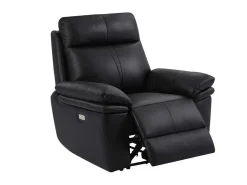 Elektrische Relax-Fauteuil Van Zwart Leer Mesola-Vente-unique
