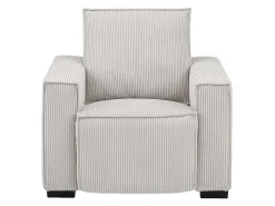 Elektrische Relaxfauteuil Van Lichtgrijs Ribfluweel Amelio-Vente-unique Clearance
