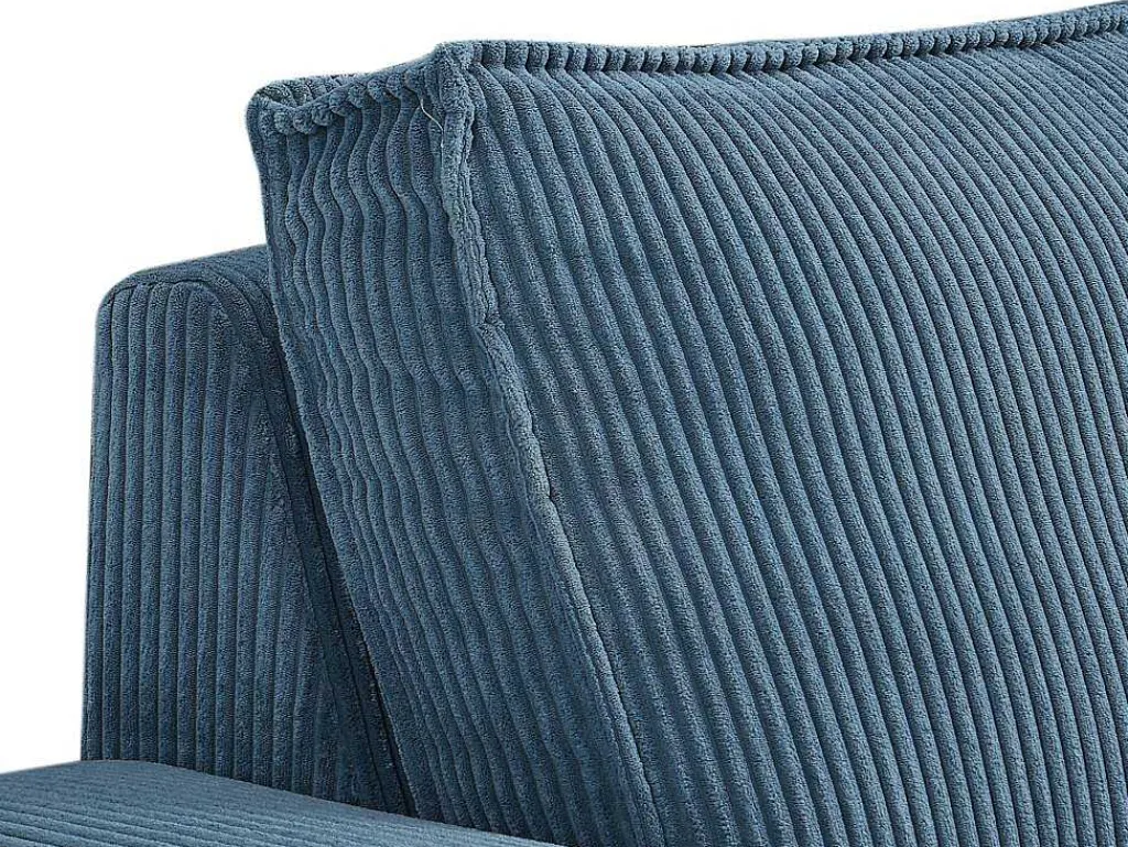 Elektrische Relaxfauteuil Met Bekleding In Blauw Ribfluweel Amelio-Vente-unique Clearance