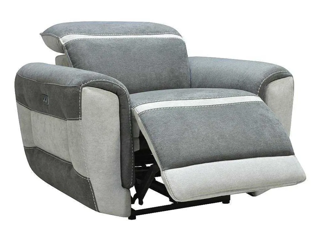 Elektrische Relaxfauteuil In Donkergrijze Stof Orietto-Vente-unique Hot