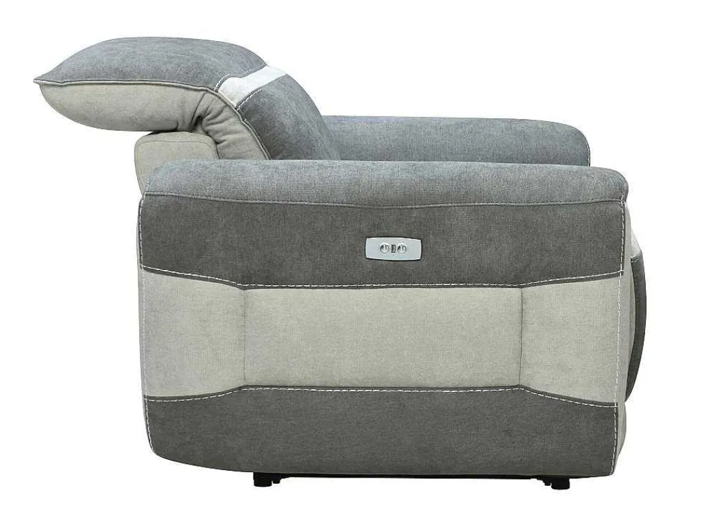 Elektrische Relaxfauteuil In Donkergrijze Stof Orietto-Vente-unique Hot