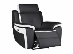 Elektrische Relaxfauteuil Van Leer Angelique - Zwart/ Wit-Vente-unique Hot