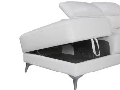 Elektrische Relaxhoekbank Van Leer Pascaline - Ivoor - Hoek Links-LINEA SOFA Discount