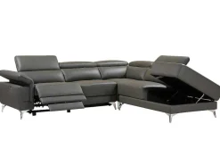 Elektrische Relaxhoekbank Van Leer Pascaline - Antraciet - Hoek Rechts-LINEA SOFA New