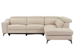 Elektrische Relaxhoekbank Met Rechtse Hoek Cremewit Leder Forlo-Vente-unique