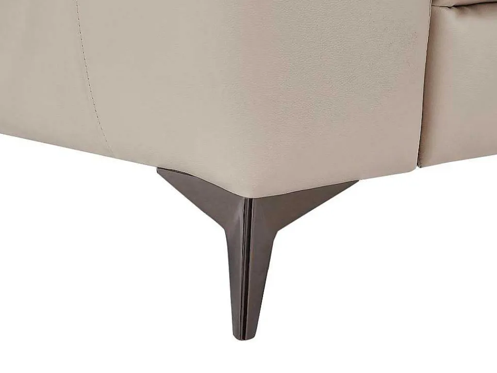Elektrische Relaxhoekbank Met Rechtse Hoek Cremewit Leder Forlo-Vente-unique