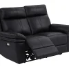 Elektrische Relax-Tweezitsbank Van Zwart Leer Mesola-Vente-unique Clearance