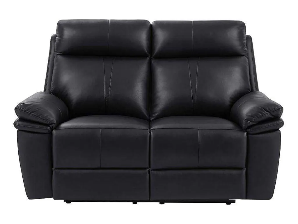 Elektrische Relax-Tweezitsbank Van Zwart Leer Mesola-Vente-unique Clearance