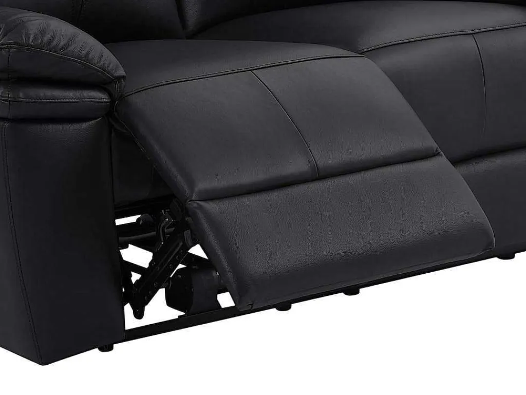 Elektrische Relax-Tweezitsbank Van Zwart Leer Mesola-Vente-unique Clearance