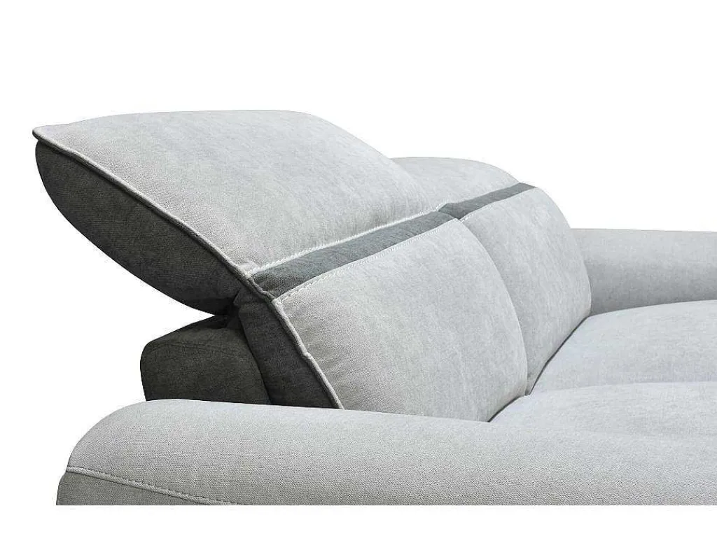 Elektrische Relaxzitbank Met 3 Plaatsen In Lichtgrijze Stof Orietto-Vente-unique Best
