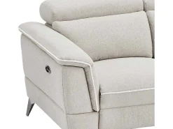 Elektrische Relax-Zitbank Met 3 Plaatsen In Beige Stof Macari-Vente-unique Outlet