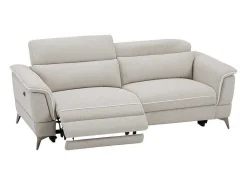 Elektrische Relax-Zitbank Met 3 Plaatsen In Beige Stof Macari-Vente-unique Outlet