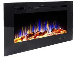 Elektrische Sfeerhaard Calbuco - L101,6 X D14 X H54,4 Cm - Zwart-FLAMATECH