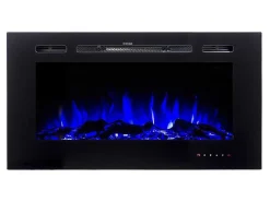 Elektrische Sfeerhaard Calbuco - L101,6 X D14 X H54,4 Cm - Zwart-FLAMATECH