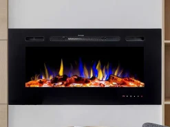 Elektrische Sfeerhaard Calbuco - L101,6 X D14 X H54,4 Cm - Zwart-FLAMATECH