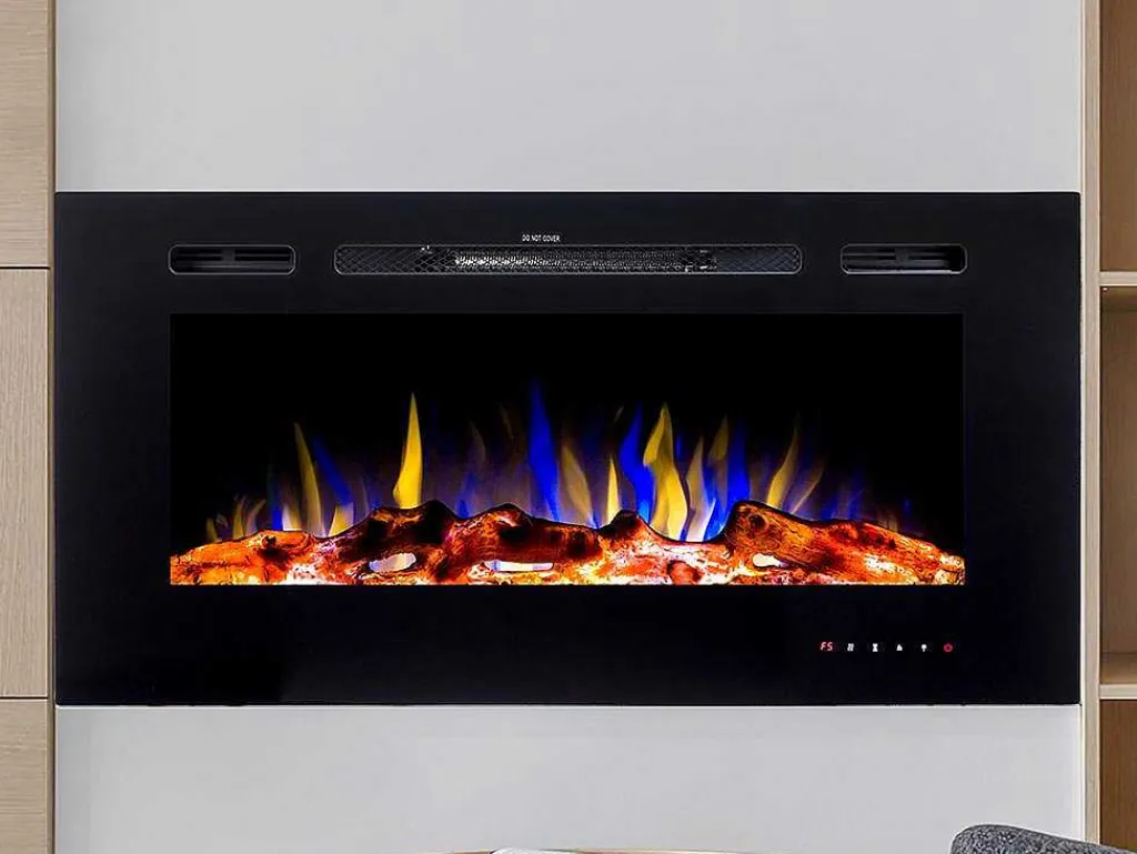 Elektrische Sfeerhaard Calbuco - L101,6 X D14 X H54,4 Cm - Zwart-FLAMATECH