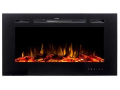 Elektrische Sfeerhaard Calbuco - L101,6 X D14 X H54,4 Cm - Zwart-FLAMATECH