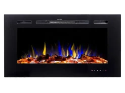 Elektrische Sfeerhaard Calbuco - L101,6 X D14 X H54,4 Cm - Zwart-FLAMATECH