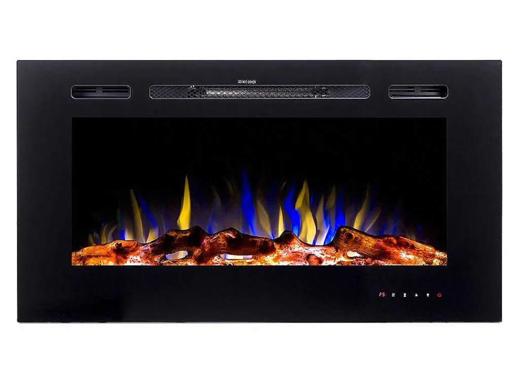 Elektrische Sfeerhaard Calbuco - L101,6 X D14 X H54,4 Cm - Zwart-FLAMATECH