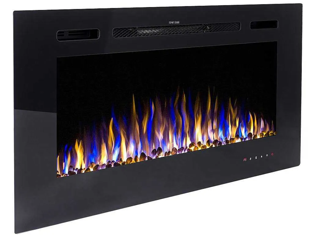 Elektrische Sfeerhaard Calbuco - L101,6 X D14 X H54,4 Cm - Zwart-FLAMATECH