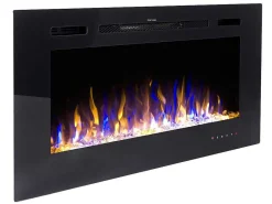 Elektrische Sfeerhaard Calbuco - L101,6 X D14 X H54,4 Cm - Zwart-FLAMATECH