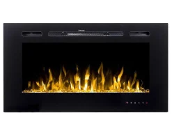 Elektrische Sfeerhaard Calbuco - L101,6 X D14 X H54,4 Cm - Zwart-FLAMATECH