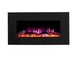 Elektrische Sfeerhaard Chandela - L84 X D14 X H45 Cm - Zwart-FLAMATECH