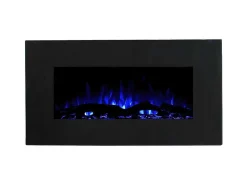 Elektrische Sfeerhaard Chandela - L84 X D14 X H45 Cm - Zwart-FLAMATECH