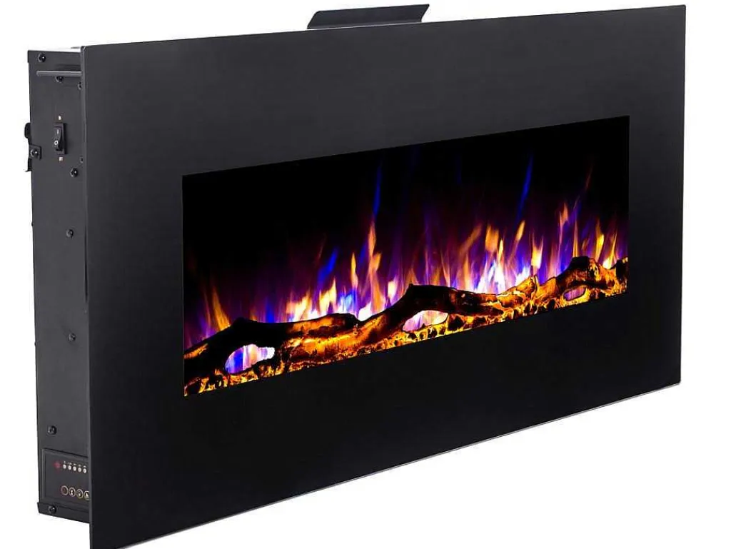 Elektrische Sfeerhaard Lalita - L110 X D14 X H49 Cm - Zwart-FLAMATECH Online