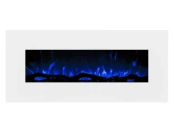 Elektrische Sfeerhaard Lalita - L110 X D14 X H49 Cm - Wit-FLAMATECH Discount