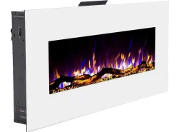 Elektrische Sfeerhaard Lalita - L110 X D14 X H49 Cm - Wit-FLAMATECH Discount