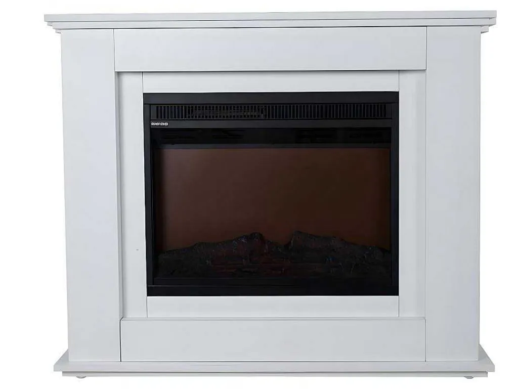 Elektrische Sfeerhaard Nevado - Met Schoorsteenmantel - Leds - L100 X D27,5 X H82,5 Cm - Wit-FLAMATECH Discount
