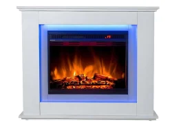 Elektrische Sfeerhaard Nevado - Met Schoorsteenmantel - Leds - L100 X D27,5 X H82,5 Cm - Wit-FLAMATECH Discount