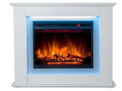Elektrische Sfeerhaard Nevado - Met Schoorsteenmantel - Leds - L100 X D27,5 X H82,5 Cm - Wit-FLAMATECH Discount