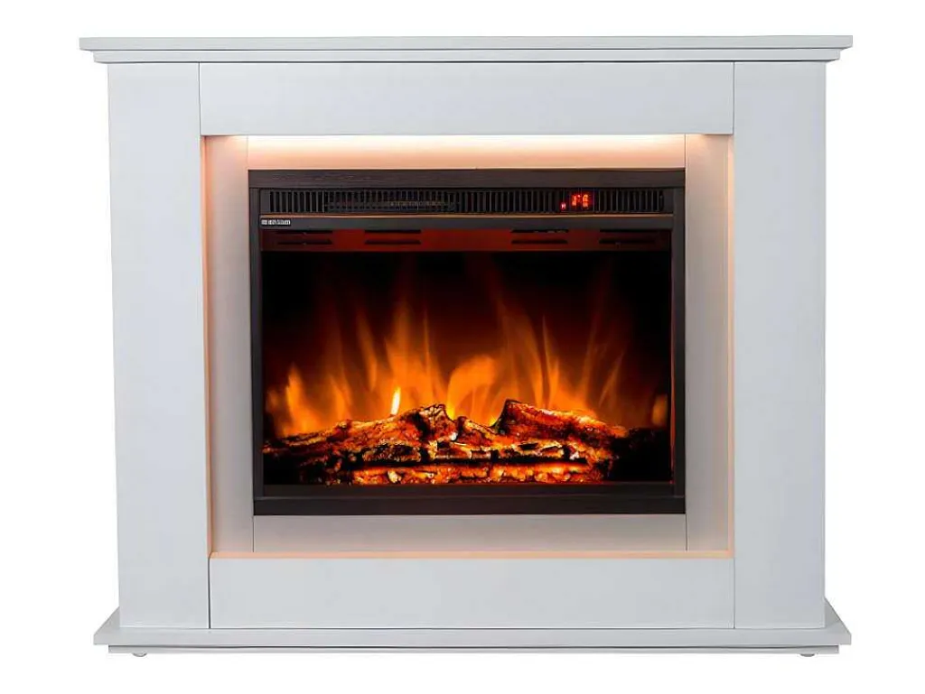 Elektrische Sfeerhaard Nevado - Met Schoorsteenmantel - Leds - L100 X D27,5 X H82,5 Cm - Wit-FLAMATECH Discount