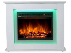 Elektrische Sfeerhaard Nevado - Met Schoorsteenmantel - Leds - L100 X D27,5 X H82,5 Cm - Wit-FLAMATECH Discount
