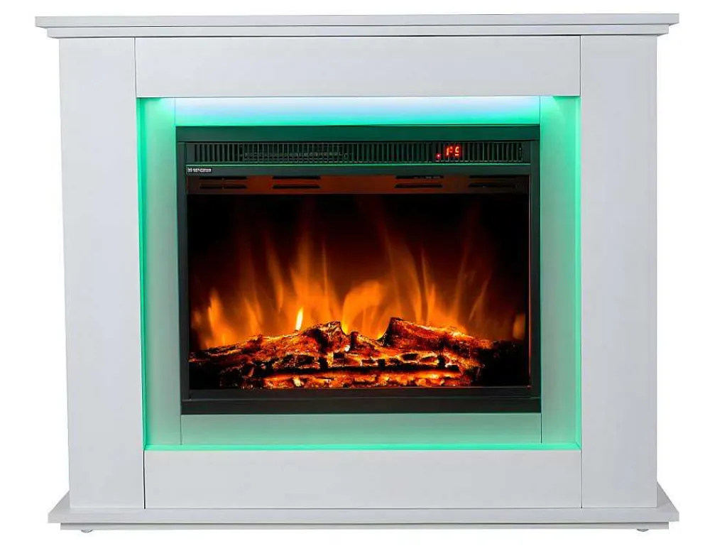 Elektrische Sfeerhaard Nevado - Met Schoorsteenmantel - Leds - L100 X D27,5 X H82,5 Cm - Wit-FLAMATECH Discount