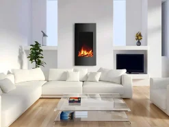Elektrische Sfeerhaard Vulcano - L41 X D13 X H81 Cm - Zwart-FLAMATECH Discount
