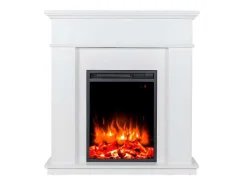 Elektrische Staande Sfeerhaard Vesuvia - Met Schoorsteenmantel - L98 X D24 X H102,5 Cm - Wit-FLAMATECH Hot